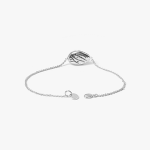 Sterling silver Pebble white diamond bracelet with black diamonds