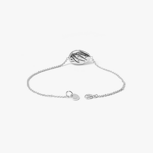 Sterling silver Pebble black diamond bracelet with white diamonds