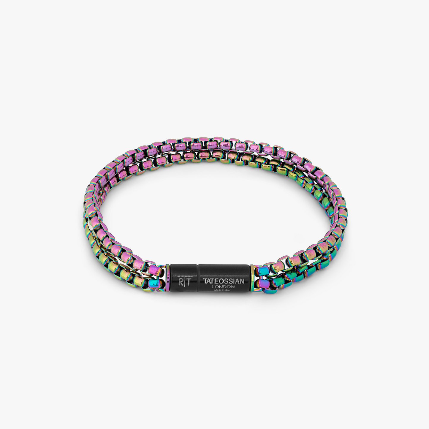 Multi-Colour Stainless Iridescent Steel Pop Elements Bracelet