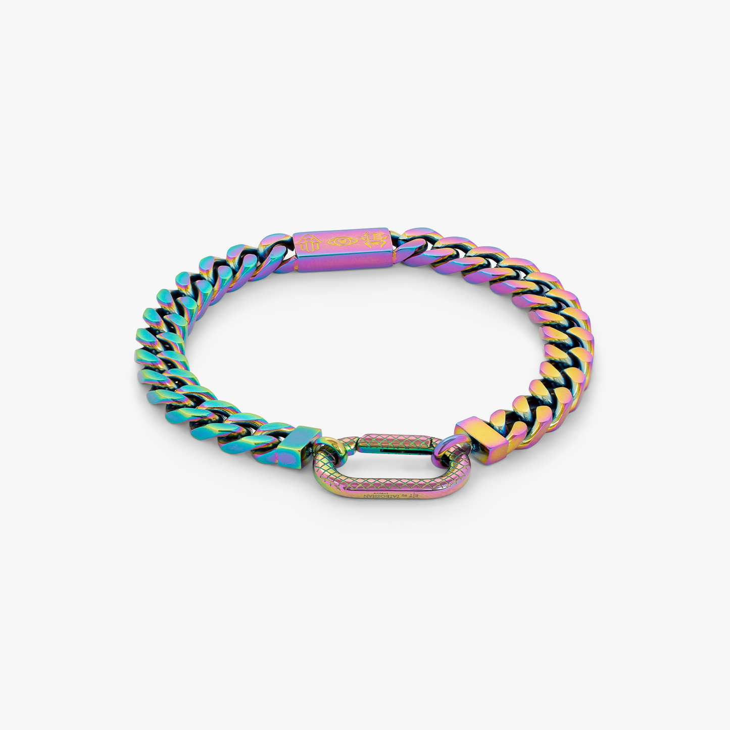 Iridescent stainless steel Kaleidoscope Amulet bracelet