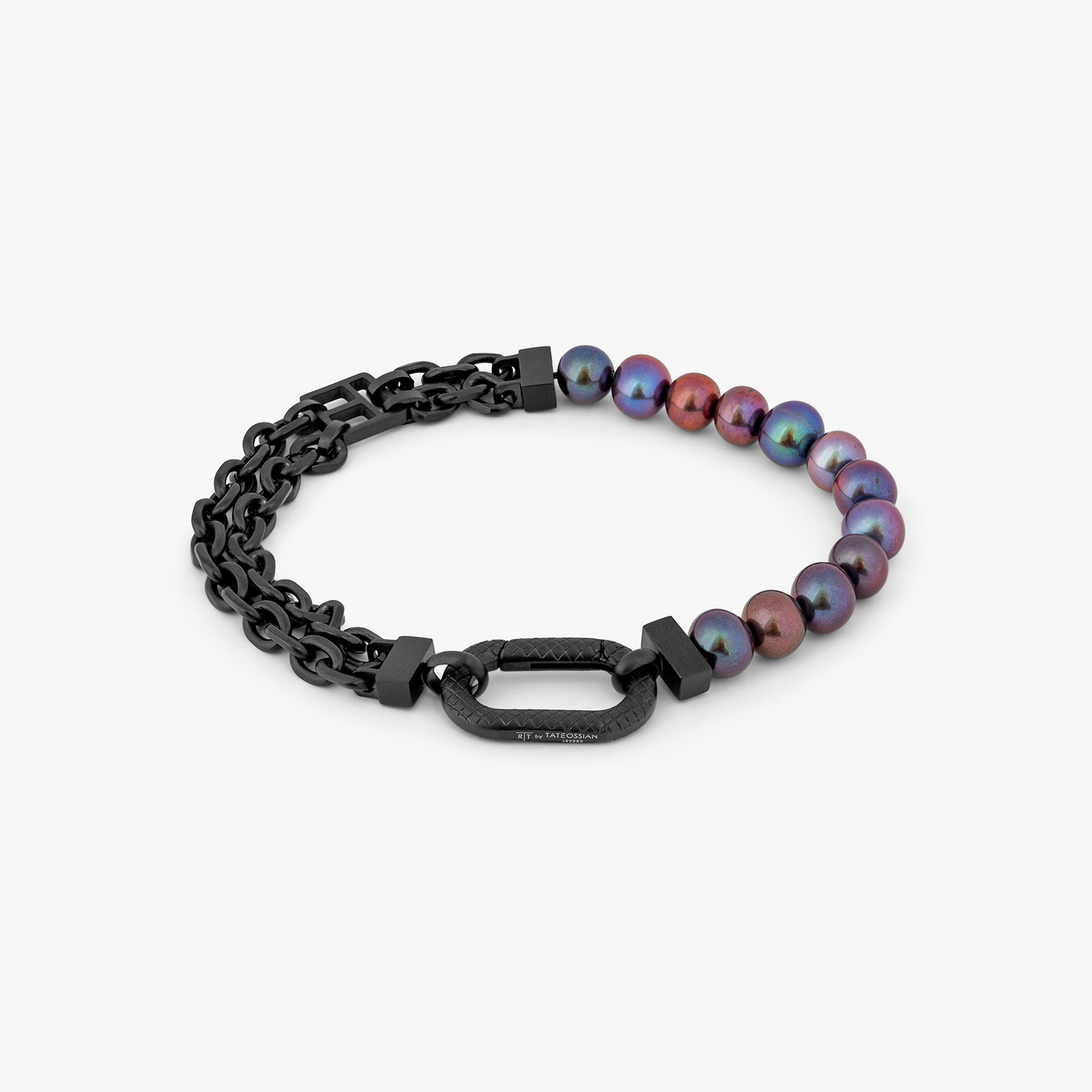 Black Pearls IP Plated Stainless Steel Catena Isaac Bracelet