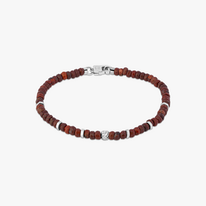 Red Rhodium Silver Nodo Semi-Precious Bracelet