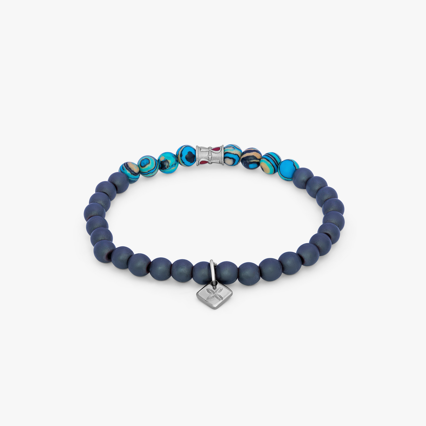 Thompson Blue Stainless Steel Ankh  Bracelet