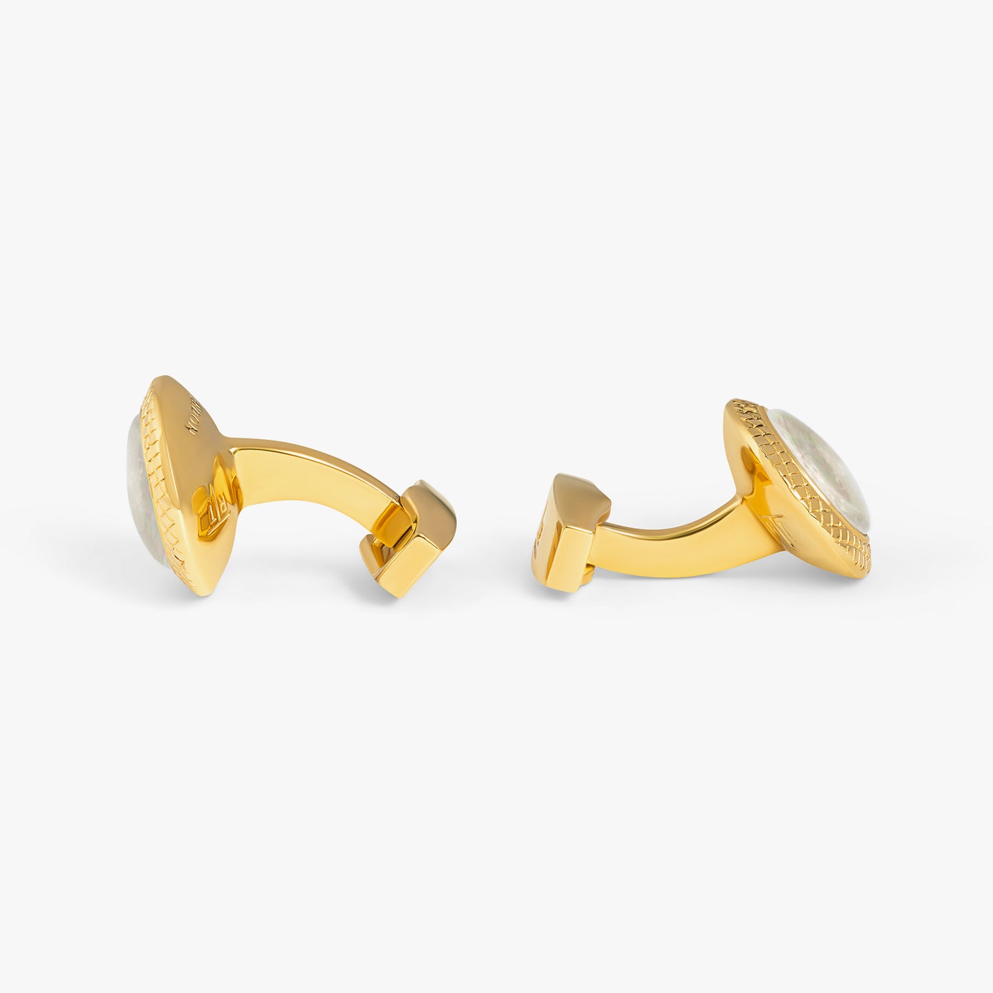 Yellow Plated Bullseye Semi Precious Cufflinks