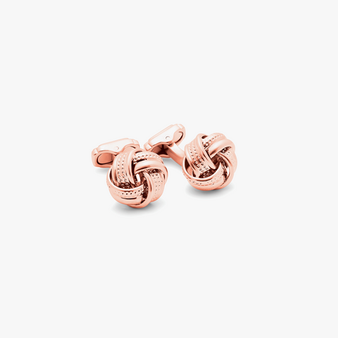 THOMPSON Satin Dot Knot cufflinks with rose gold plated