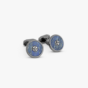 THOMPSON Semi Precious Button cufflinks in blue