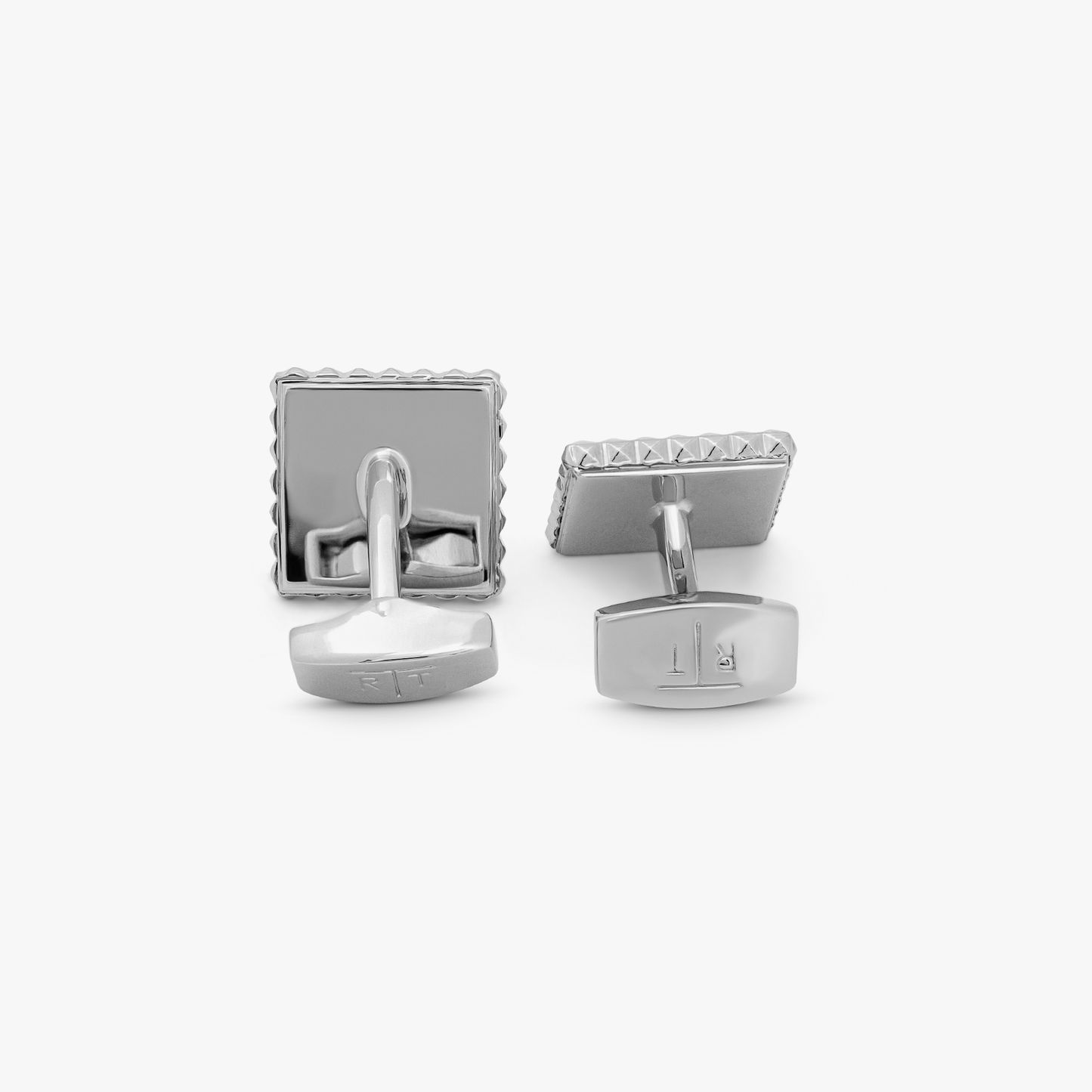 Diamond Giza square cufflinks Palladium plated