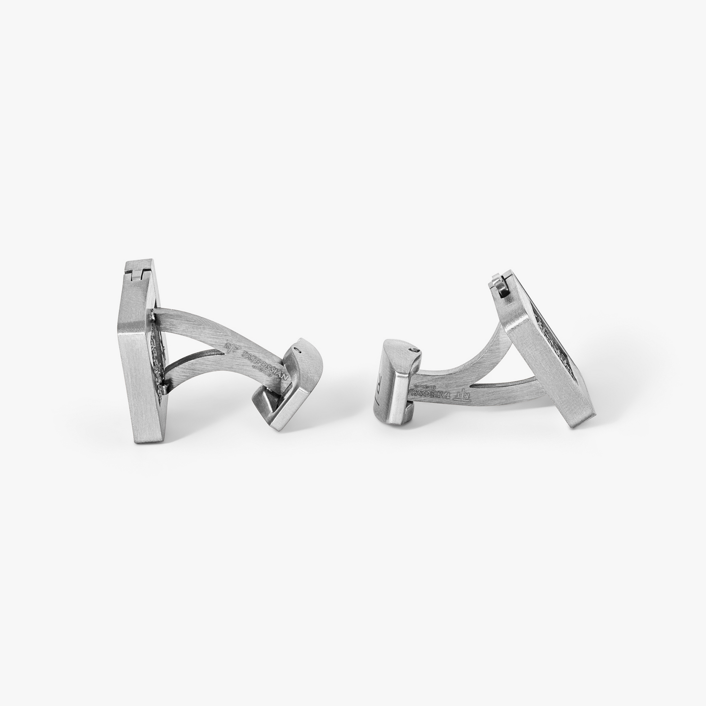 Grapheme Personalised Initials Cufflinks in Stainless Steel with Navy Enamel