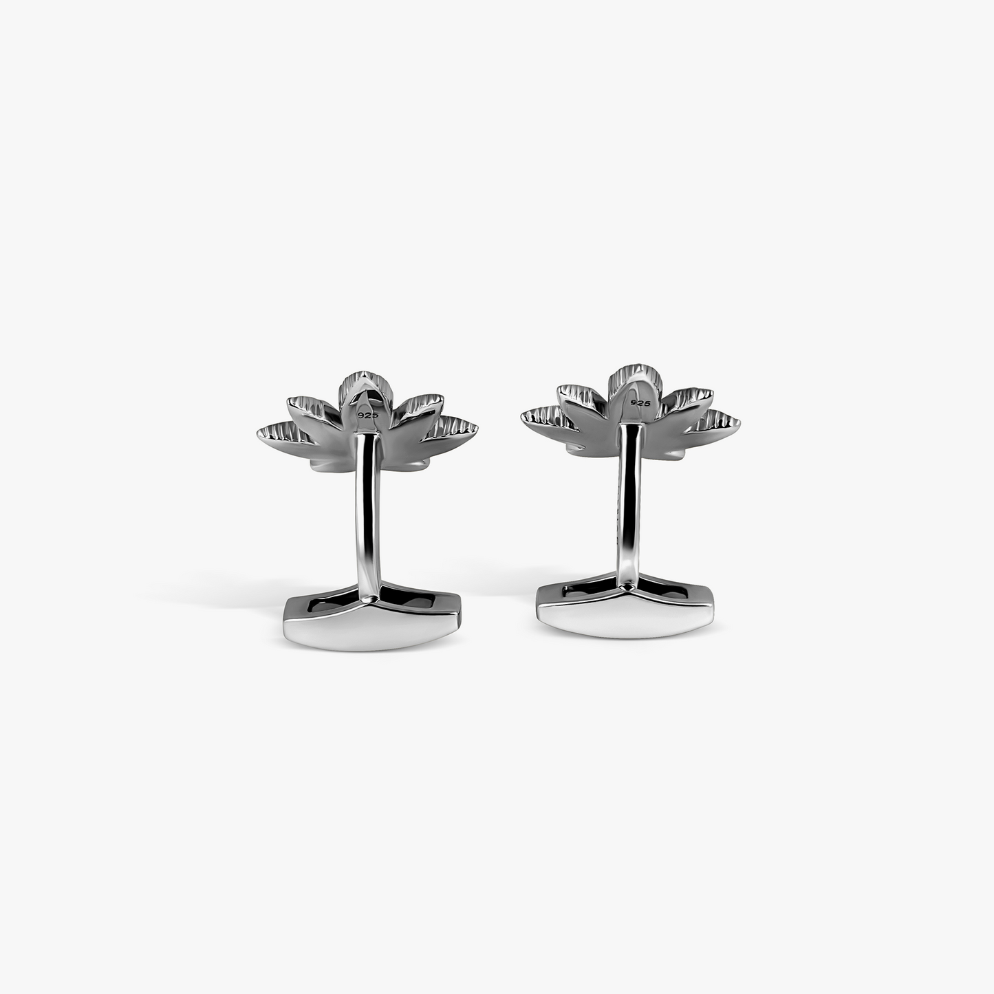 Indica Cufflinks in Black Rhodium Silver with White Sapphire