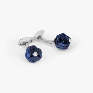 Sterling silver Knot cufflinks with sodalite