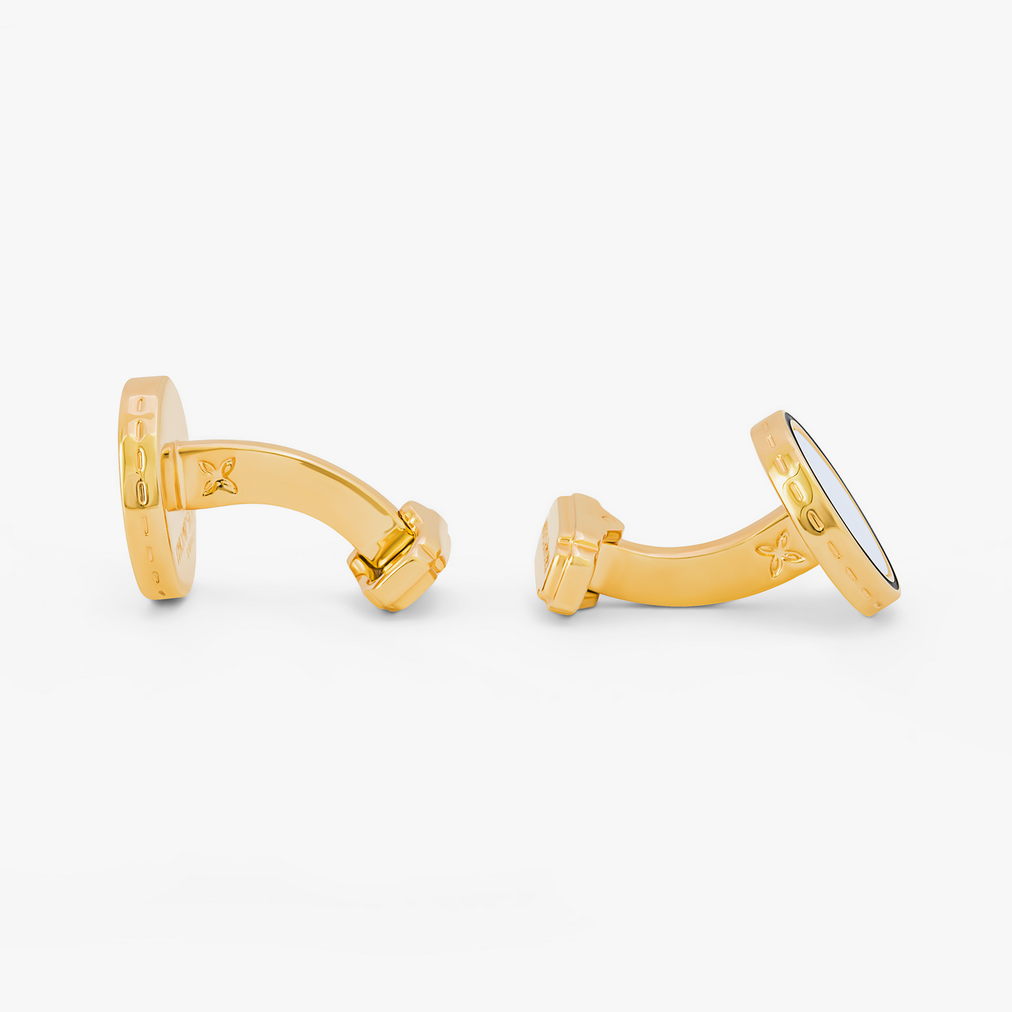 Thompson Yellow Gold Plated & White Tambor MOP Cufflinks