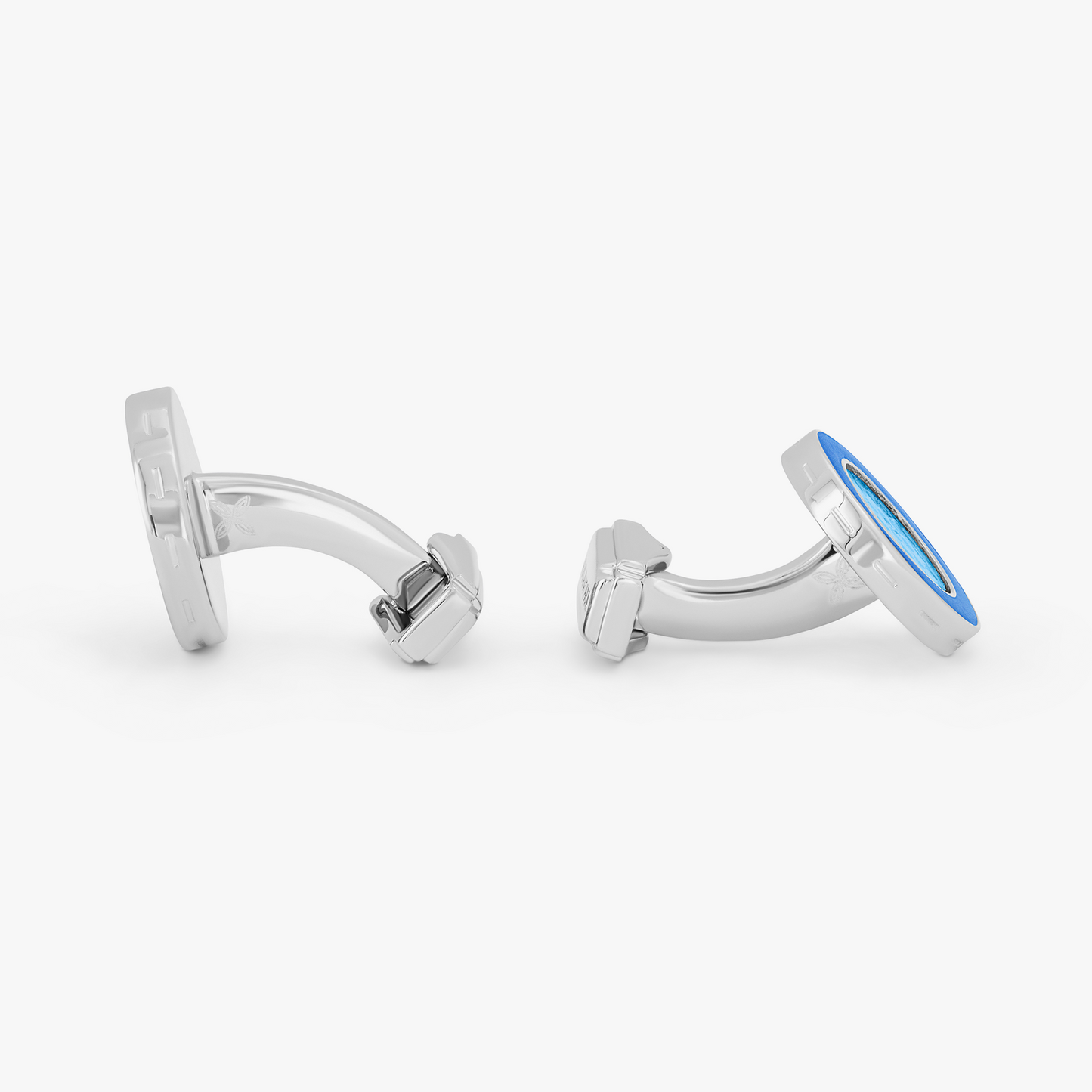 Thompson Blue Palladium Plated Curved Carbon CufflinksÂ   Â 