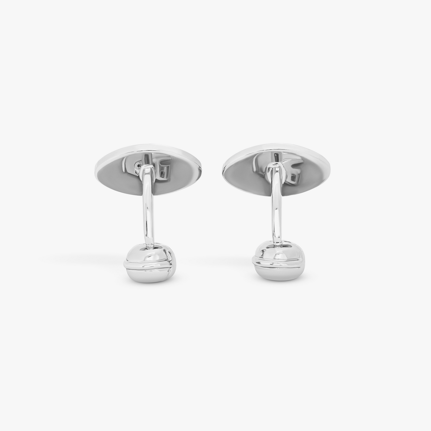 Thompson Silver Palladium Plated Compete American Football Cufflinks