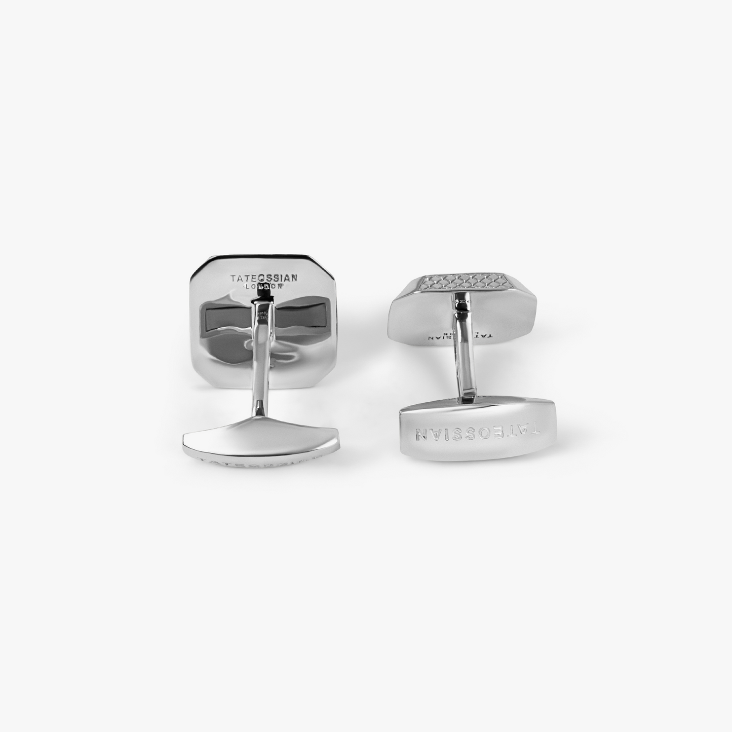 Signature Octo Cufflinks In Rhodium Plated Silver