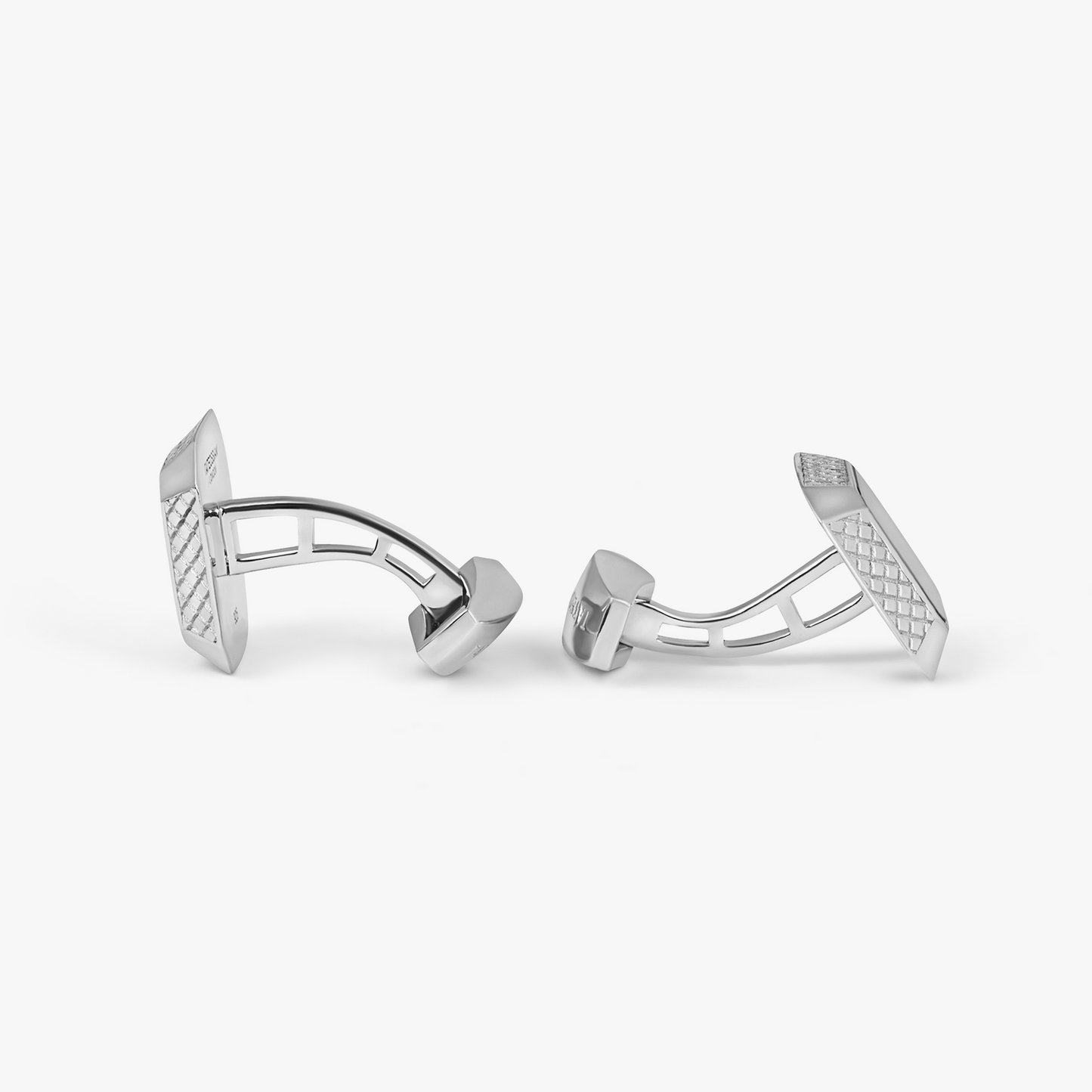 Signature Octo Cufflinks In Rhodium Plated Silver