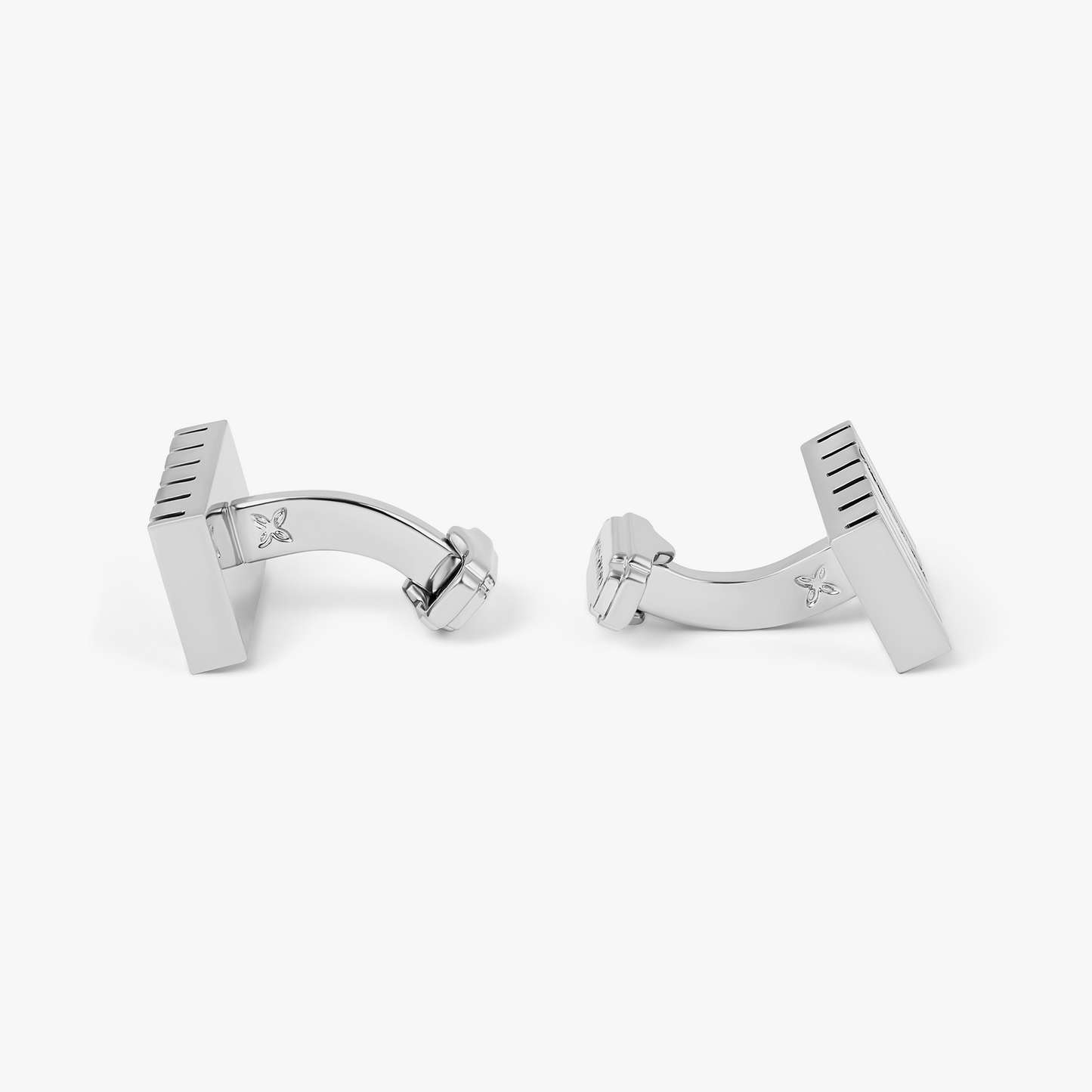 THOMPSON CZ Stripes Bar Cufflinks In Palladium Plated