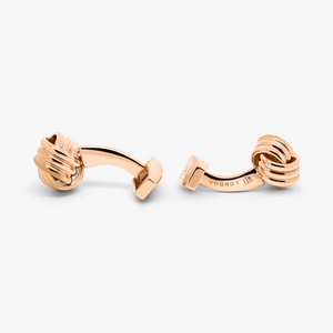 Cable Knot Cufflinks In Rose Gold Plated