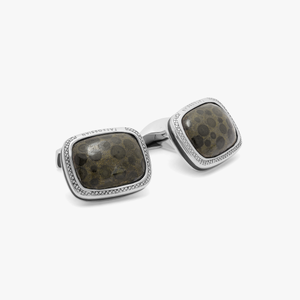 Oolite Marble Cufflinks In Sterling Silver (Limited Edition)
