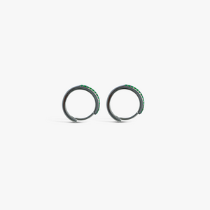 Emerald Hoop Earrings In Black Rhodium Silver