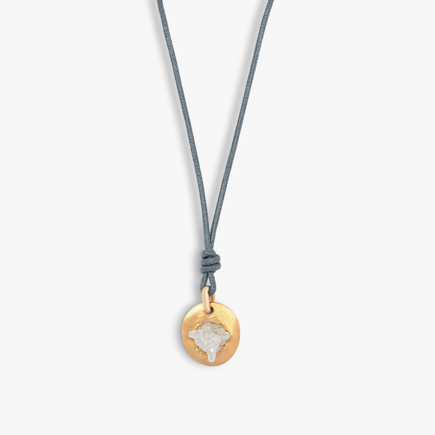 White Rough Diamond (15.63ct) pendant in 18k rose gold