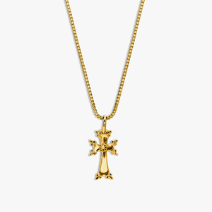 Yellow Gold Plated Armenian Church Pendant Necklace