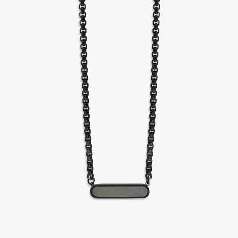 Black IP stainless steel RT Elements necklace with hematite