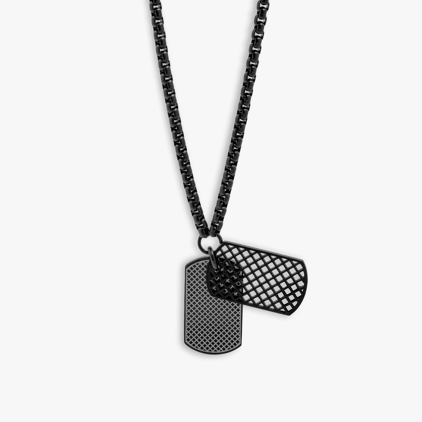 Black IP plated stainless steel RT Elements Dog Tag necklace