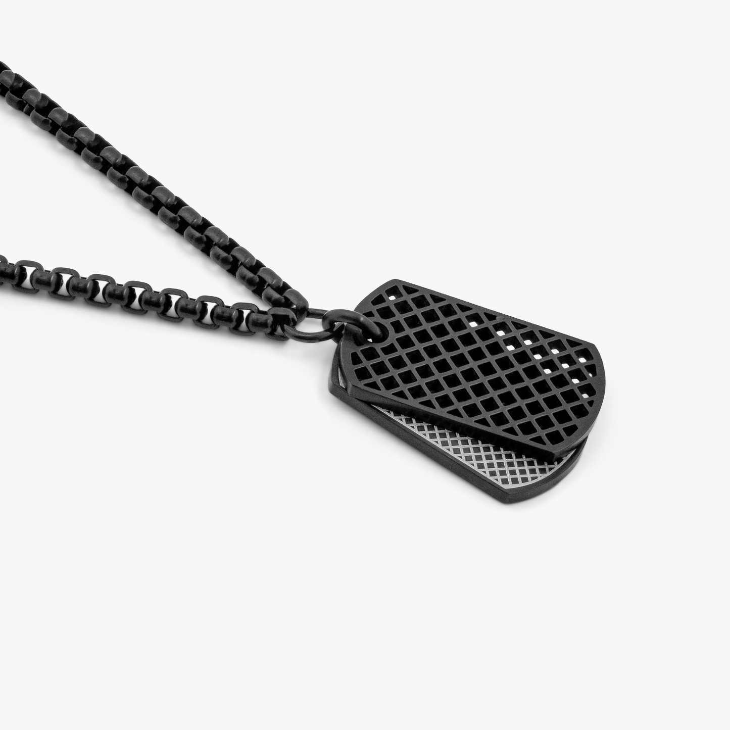 Black IP plated stainless steel RT Elements Dog Tag necklace