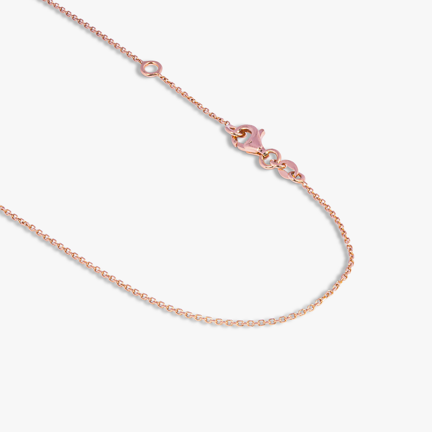 14K satin rose gold Kensington single stone necklace with white mother of pearl