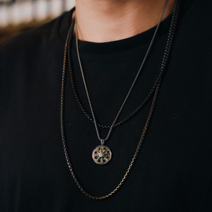 Classic Box Chain Necklace In Black IP Plated Stainless Steel