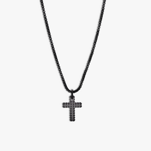 Black Stainless Steel Giza Cross Necklace