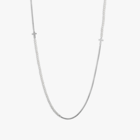 White Rhodium Plated Silver Ipanema Necklace