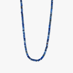 Nodo Beaded Necklace in Rhodium Silver with Blue Sodalite