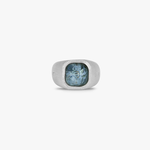 Semi-Precious Silver Signet Ring - Pietersite