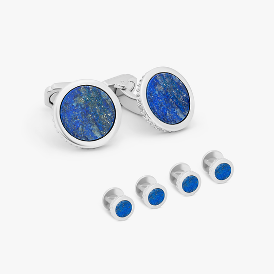 Thompson Blue White Bronze Plated Shirt Studs                                                                                                                                       