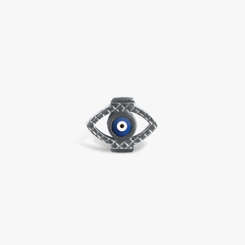 Evil Eye Charm in Rhodium Plated Steel