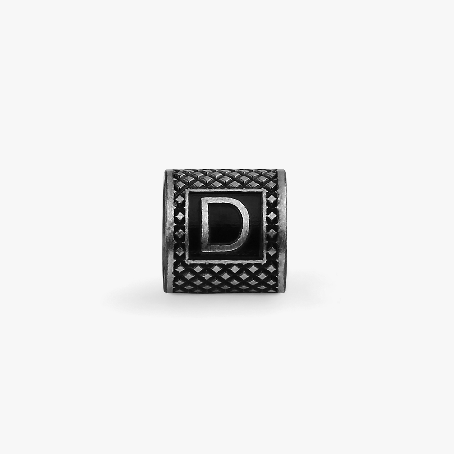 Lucky Me Initial D Charm In Black Rhodium Silver