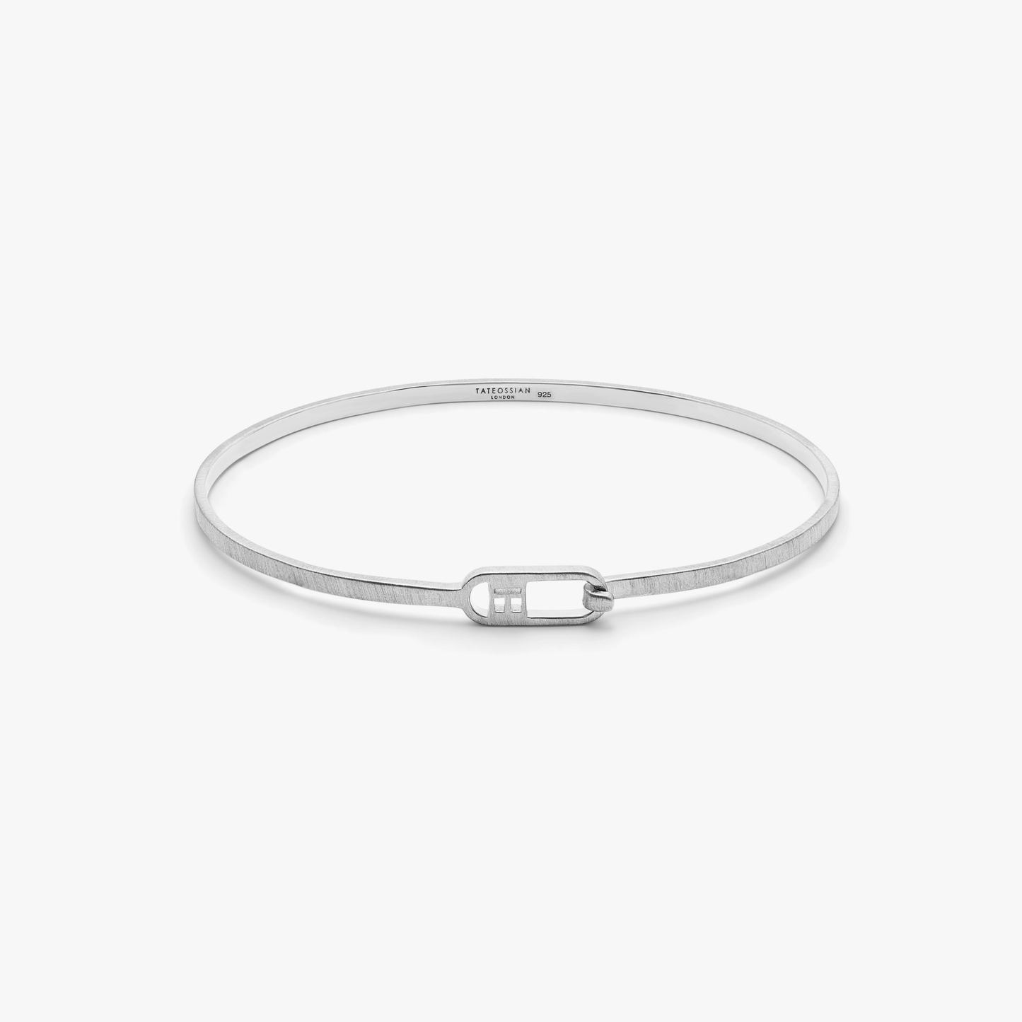 T-bangle in brushed sterling silver (UK) 1