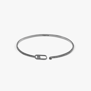 T-bangle in brushed black rhodium plated sterling silver