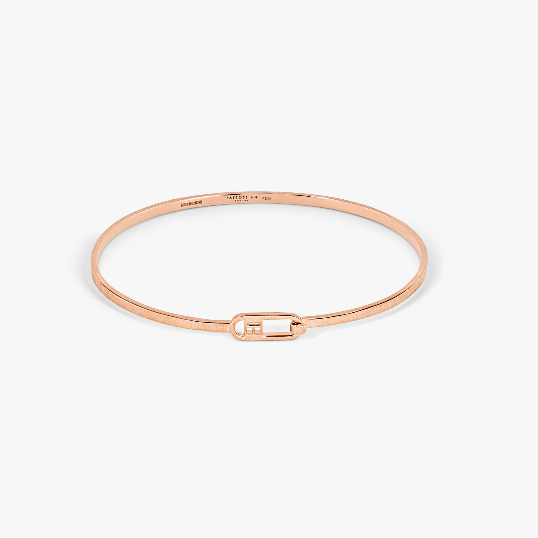 T-bangle in brushed 18k rose gold (UK) 1