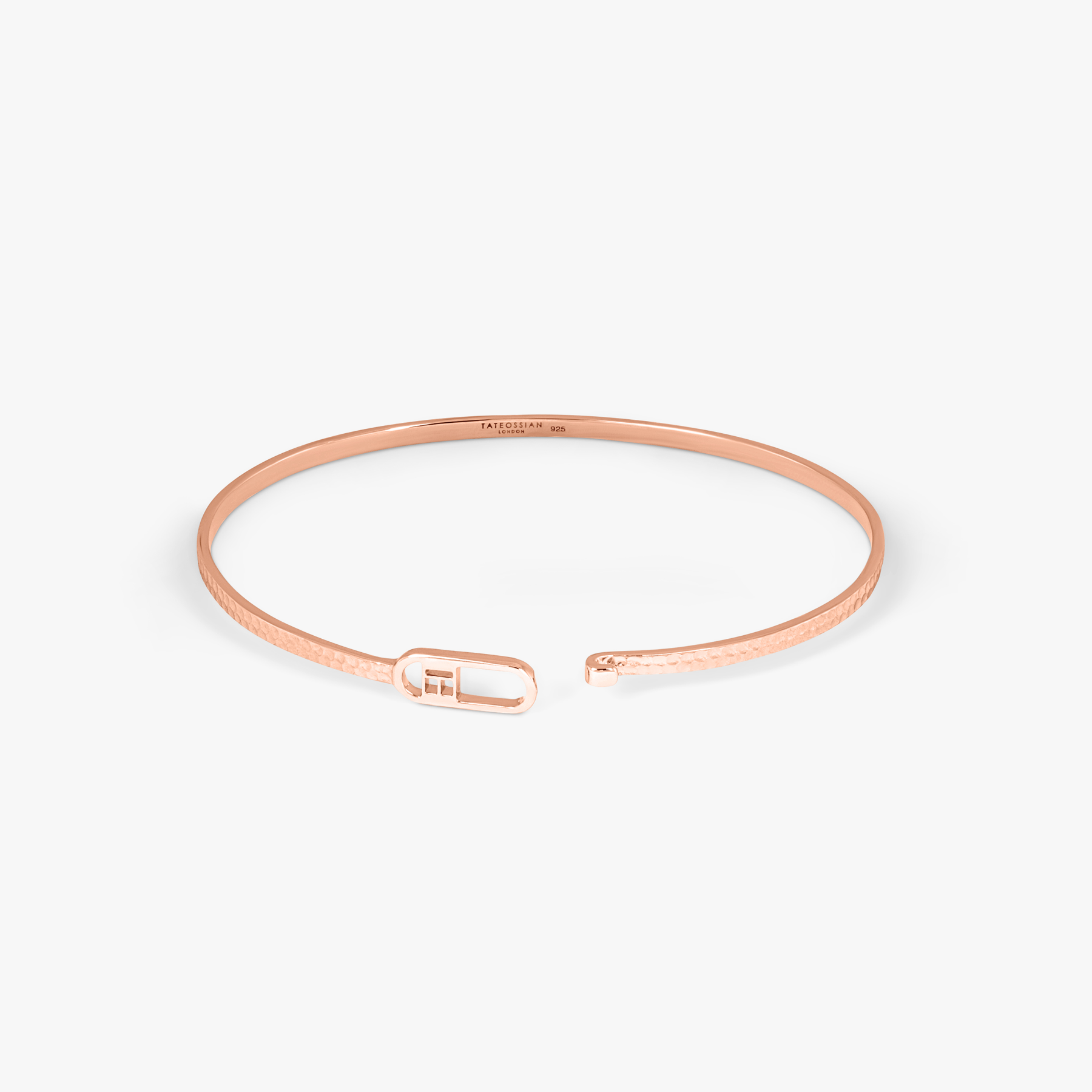 T-bangle in hammered 18k rose gold (UK) 3