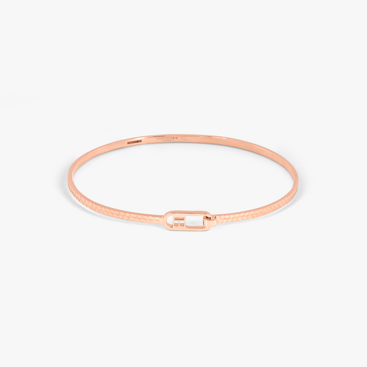 T-bangle in hammered 18k rose gold (UK) 1