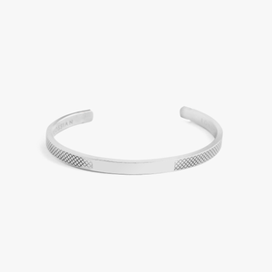 Classic Bangle In Rhodium Plated Silver- Engravable