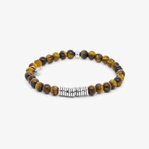 Classic Discs Beaded Bracelet With Brown Tiger Eye