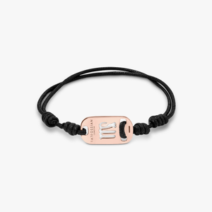 18K rose gold Virgo bracelet with black cord