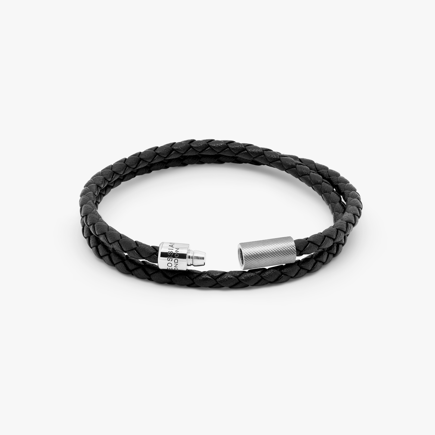 Pop Rigato Double Wrap Leather Bracelet In Black