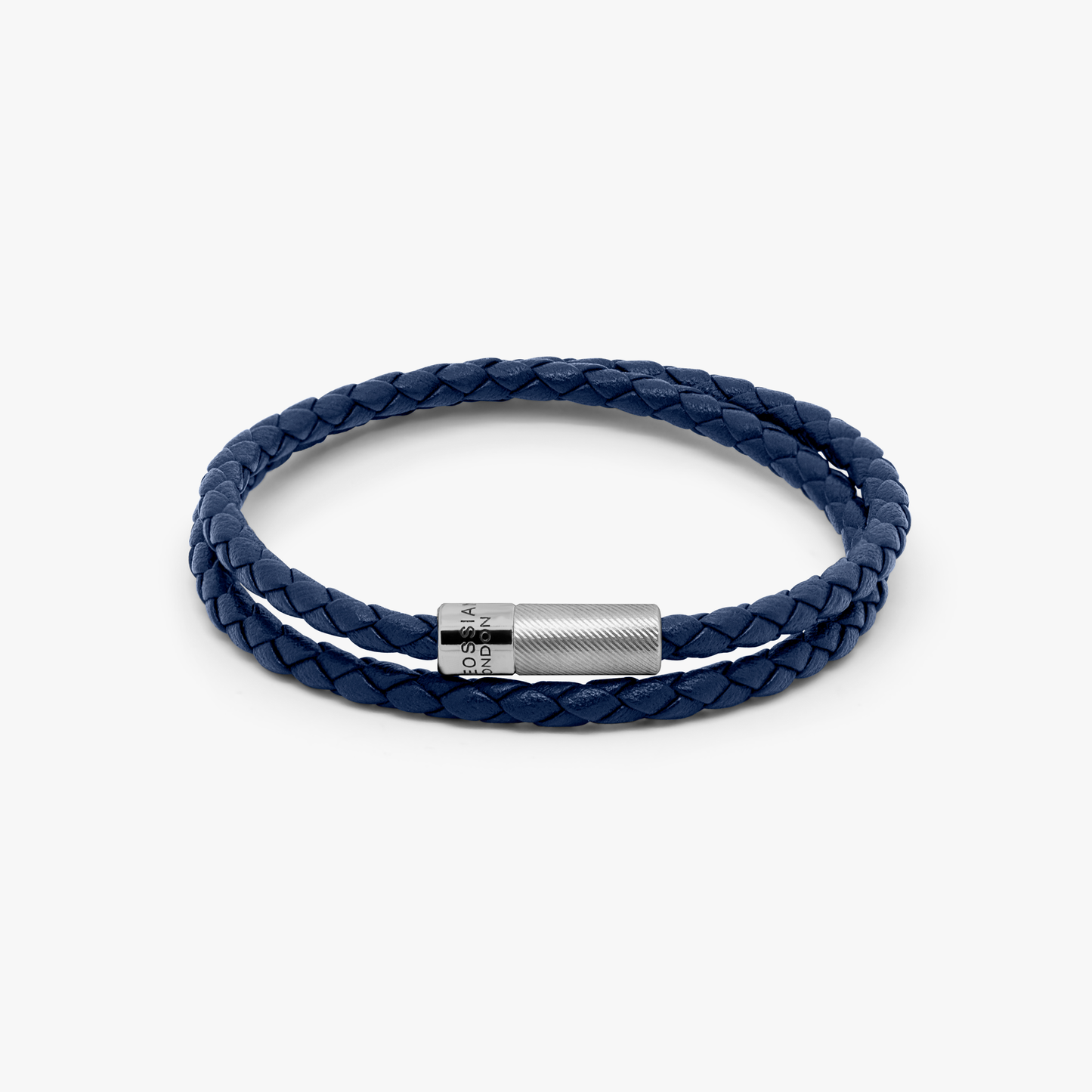 Pop Rigato Double Wrap Leather Bracelet In Navy