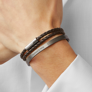 Classic Bangle In Matte Black Rhodium Plated Silver- Engravable