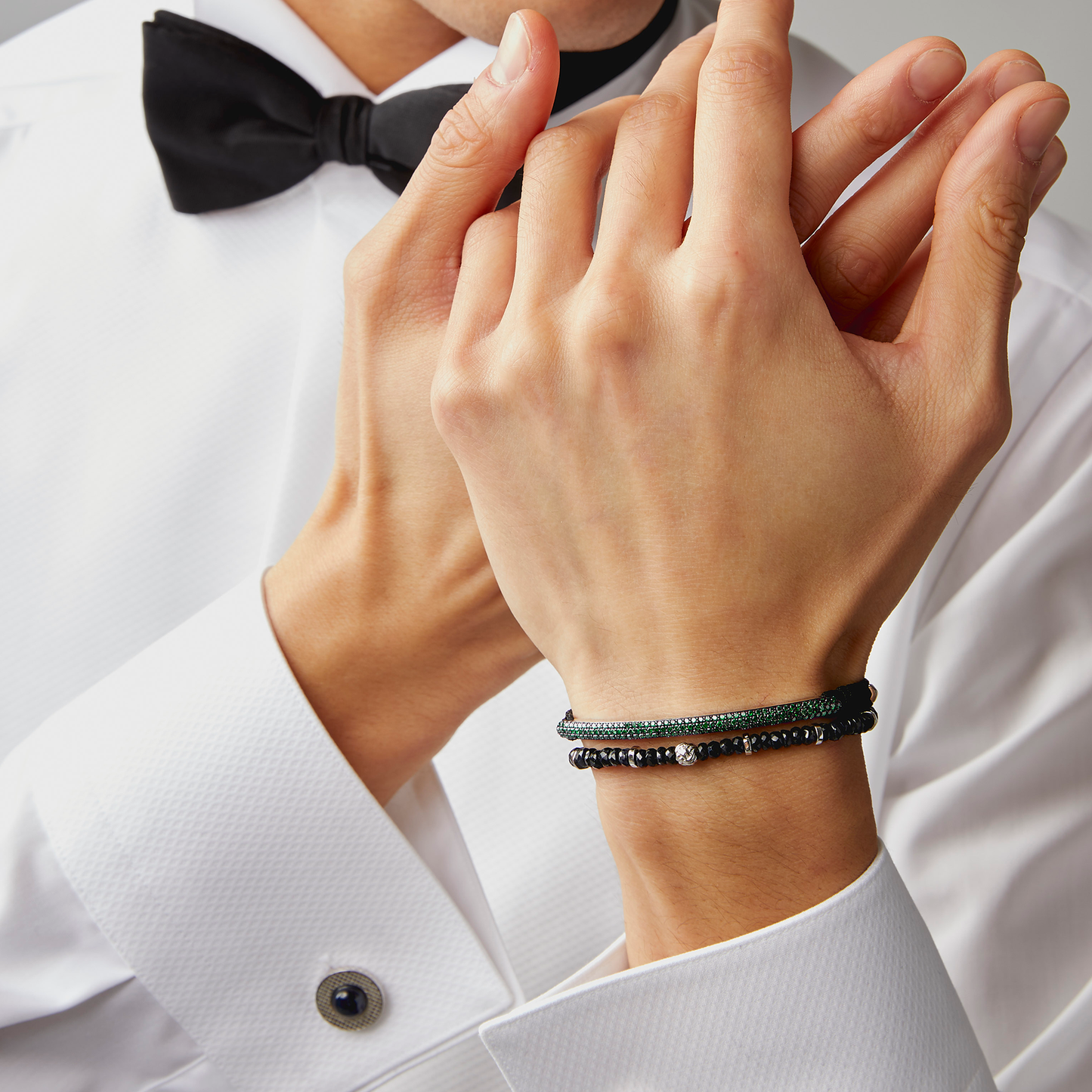 Nodo Beaded Bracelet With Black Spinel