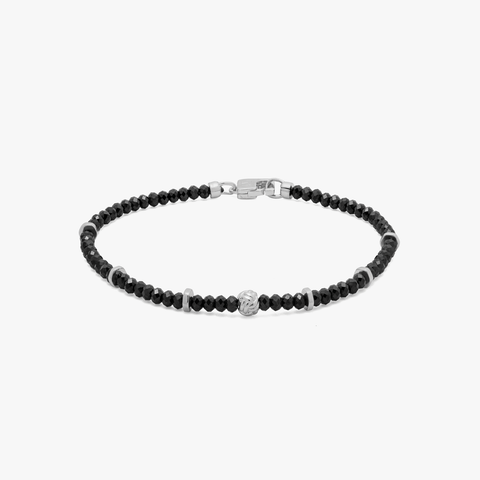 Nodo bracelet with black spinel and sterling silver